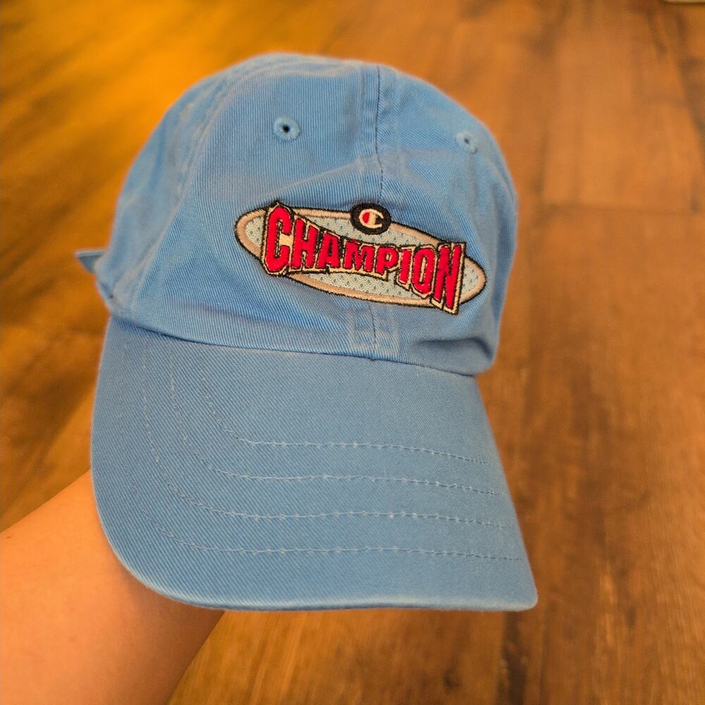 Champion Adjustable Hat Cap Embroidered Retro Blue‎